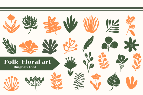 Folk Floral Art: A Charming Font for Web Design
