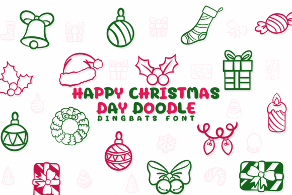 Happy Christmas Day Doodle Font for Branding