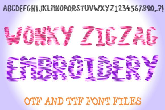 Wonky Zigzag Embroidery Font for Brands